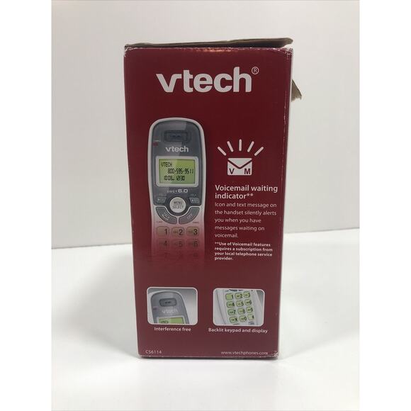 Vtech Cordless Phone LCD Handset Telephone Caller ID Waiting CS6114 Wireless - Picture 4 of 7